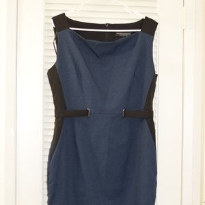 NWOT Dorothy Perkins Blue and Black Work Dress